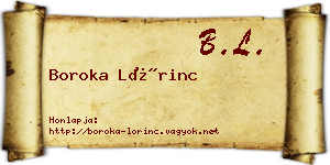 Boroka Lőrinc névjegykártya